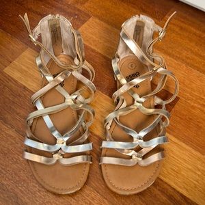 Silver and gold sandals